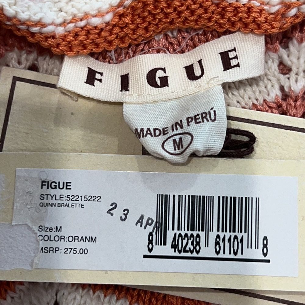 NWT FIGUE Quinn Bralette Orange Multi Medium - Picture 12 of 14